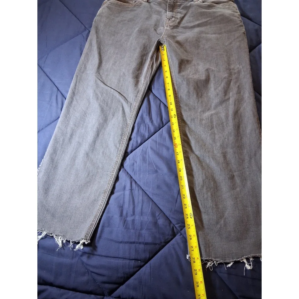 Prana Mens Slim Fit Gray Denim Jeans Raw Hem 40x32 (Measures 40x29.5)